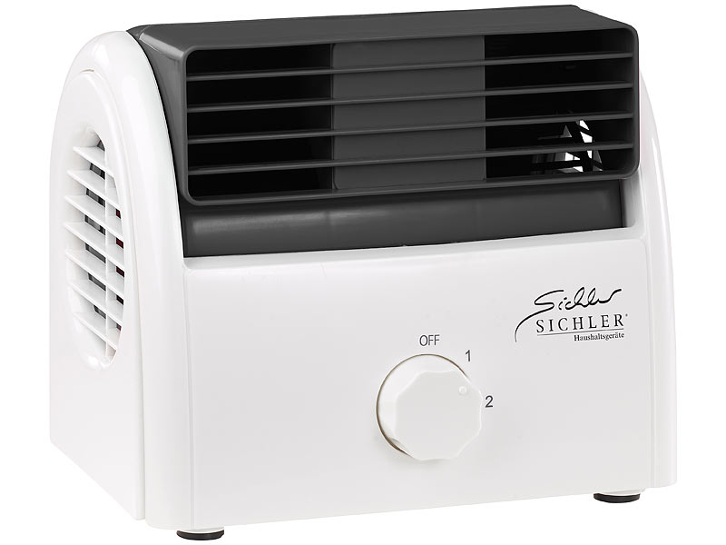 Leiser Mini-Tischventilator, Walzen-Technologie, 2 Stufen, bis 35 Watt Leiser Mini-Tischventilator, Walzen-Technologie, 2 Stufen, bis 35 Watt