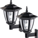 2er-Set Solar-LED Aussen-Wand-Leuchten, weisses Licht, 25 Lumen