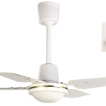 Kompakter Deckenventilator, 4 Metallflügel, 3 Stufen, Ø 61cm, 70 Watt