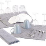 Weiche Mikrofaser-Abtropfmatte, saugfähig, grau, 40 x 50 cm, 3er-Set