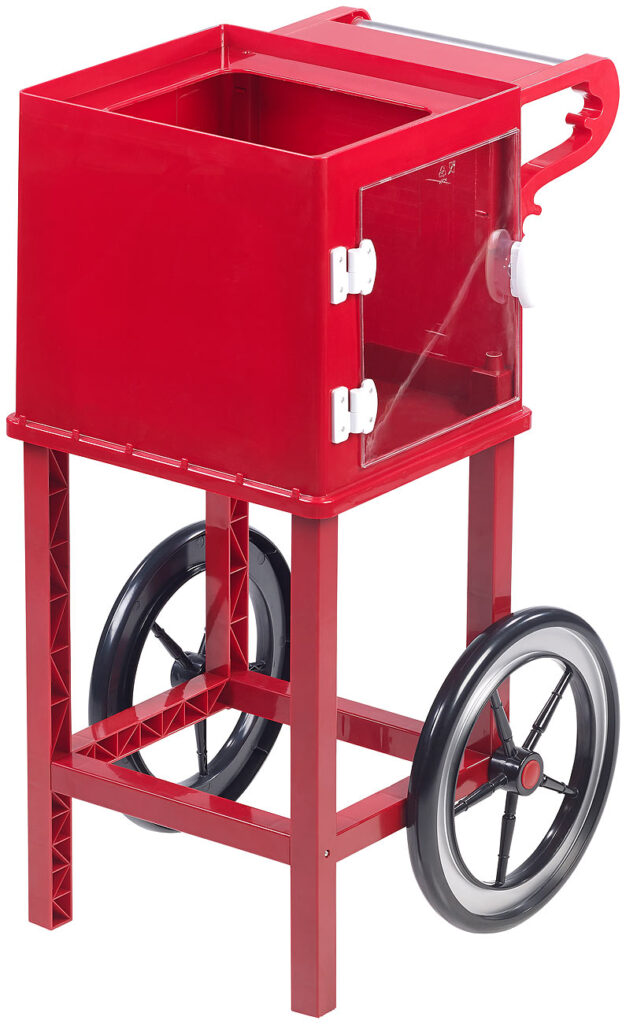 Rollwagen im Retro-Design für Popcorn-Maschine „Cinema““ & „Movie“, rot Rollwagen im Retro-Design für Popcorn-Maschine „Cinema““ & „Movie“, rot