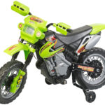 Kinder-Elektromotorrad mit Stützrädern, Licht- & Sound-Effekte, 3 km/h