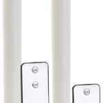 LED-Stabkerze mit beweglicher Flamme und Fernbedienung, weiss, 2er-Set