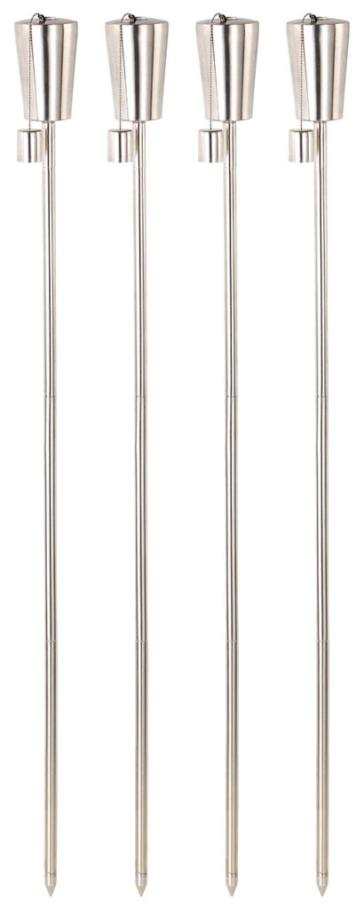 Edelstahl-Gartenfackel „Amor“, rostfrei, 280 ml,110 cm, 4er-Set Edelstahl-Gartenfackel „Amor“, rostfrei, 280 ml,110 cm, 4er-Set