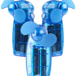 Batterie-betriebener Mini-Hand- und Taschen-Ventilator, blau, 3er -Set