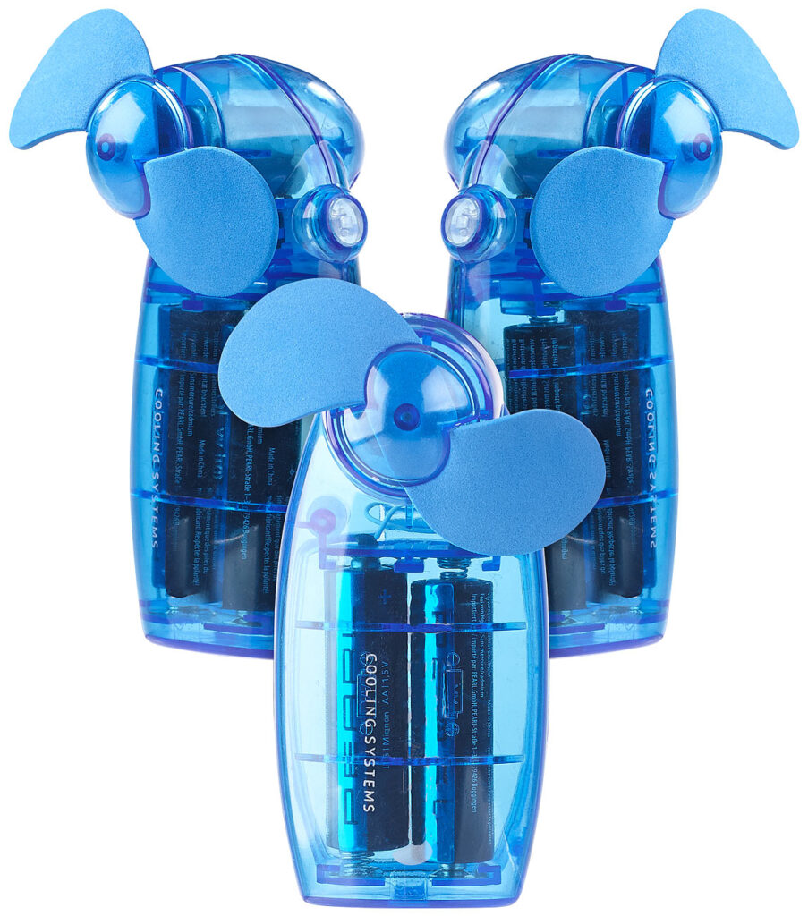 Batterie-betriebener Mini-Hand- und Taschen-Ventilator, blau, 3er -Set Batterie-betriebener Mini-Hand- und Taschen-Ventilator, blau, 3er -Set