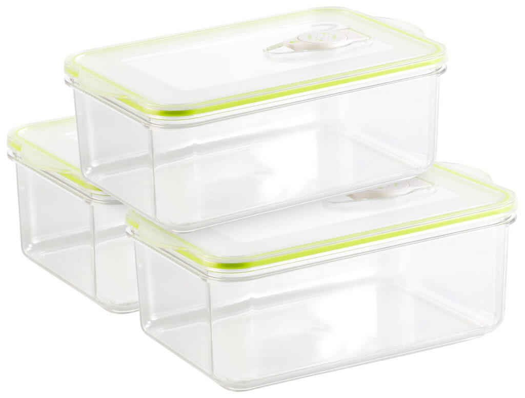 Vakuumier-Box f. Handvakuumierer, 1,3 L. Volumen, 21,5 x 13,8cm, 3erSet Vakuumier-Box f. Handvakuumierer, 1,3 L. Volumen, 21,5 x 13,8cm, 3erSet