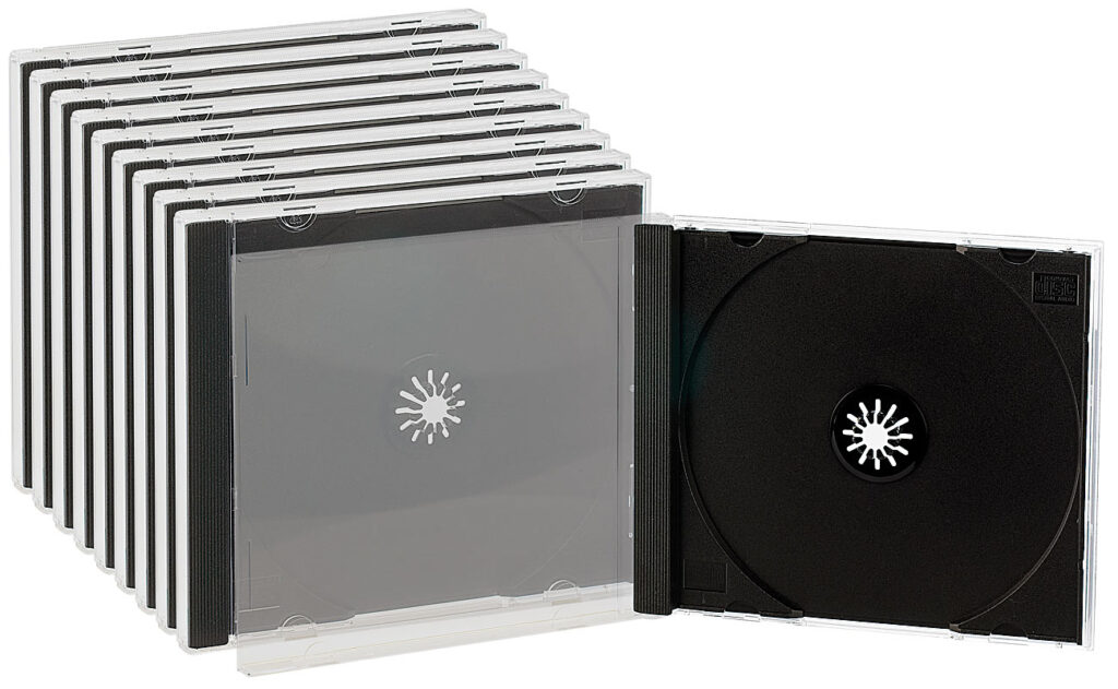 Doppel-CD-Jewel-Boxen im 10er-Set, schwarzes Tray