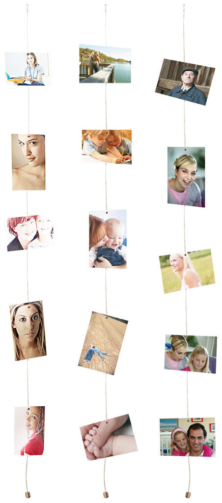 Magnetische Foto-Leine mit 8 Mini-Magneten, 3er-Set Magnetische Foto-Leine mit 8 Mini-Magneten, 3er-Set