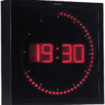 LED-Wanduhr mit Sekunden-Lauflicht durch rote LEDs