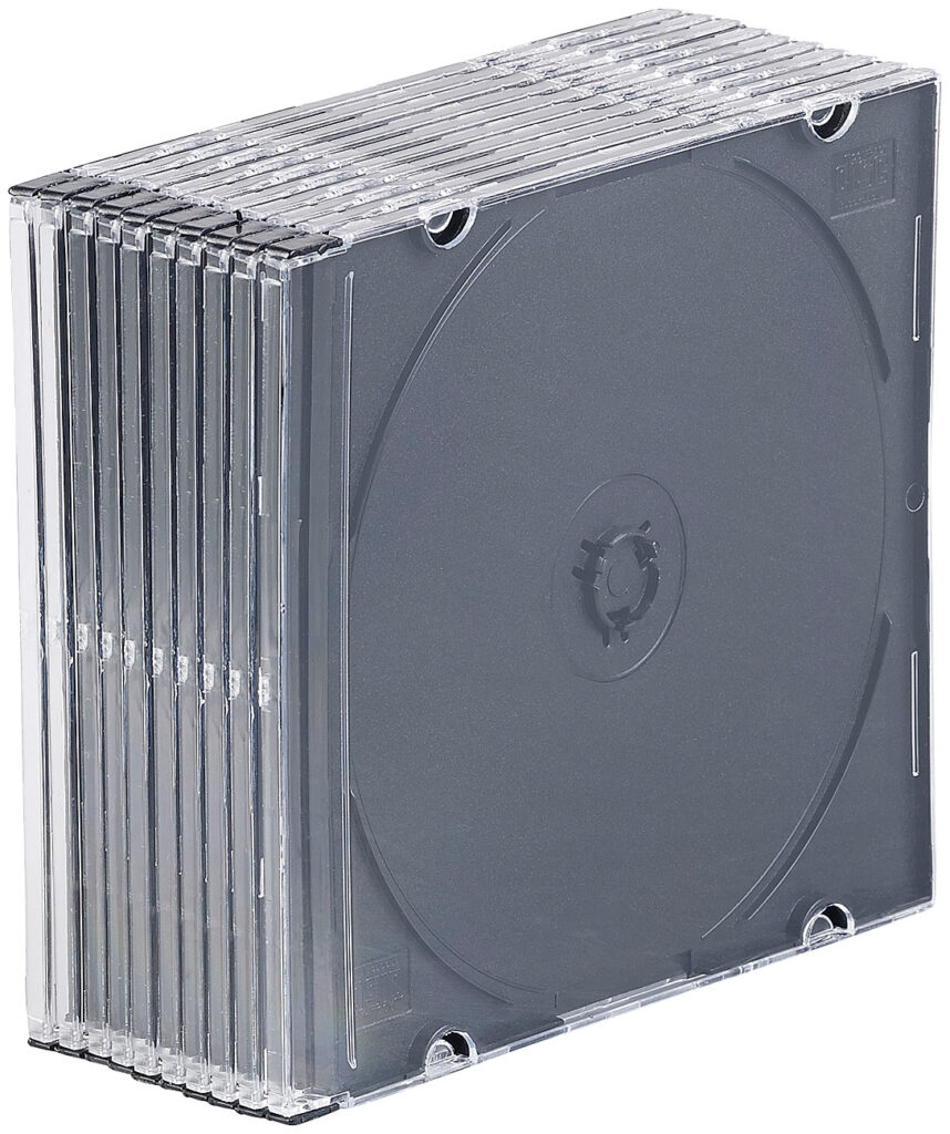 10er-Set Slim-CD-Hüllen transparent/schwarz