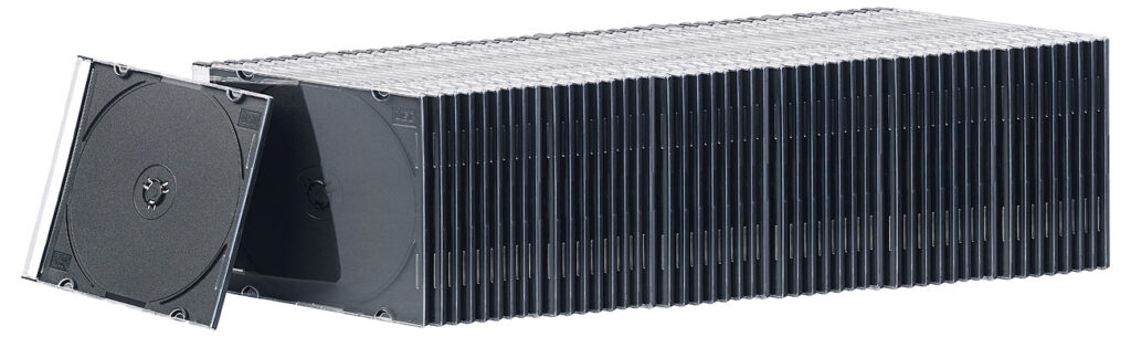 50er-Set Slim-CD-Hüllen transparent/schwarz