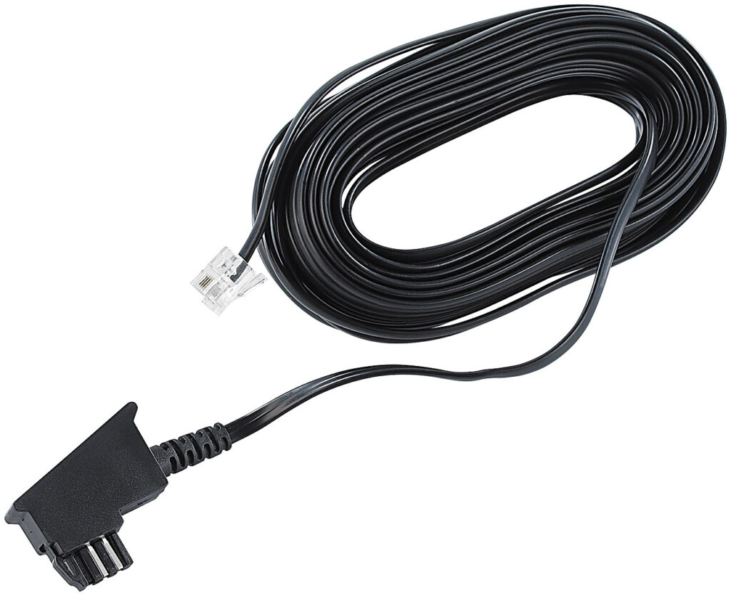 Telefon-Anschlusskabel TAE-F-Stecker auf RJ11-Stecker, 10 m Telefon-Anschlusskabel TAE-F-Stecker auf RJ11-Stecker, 10 m