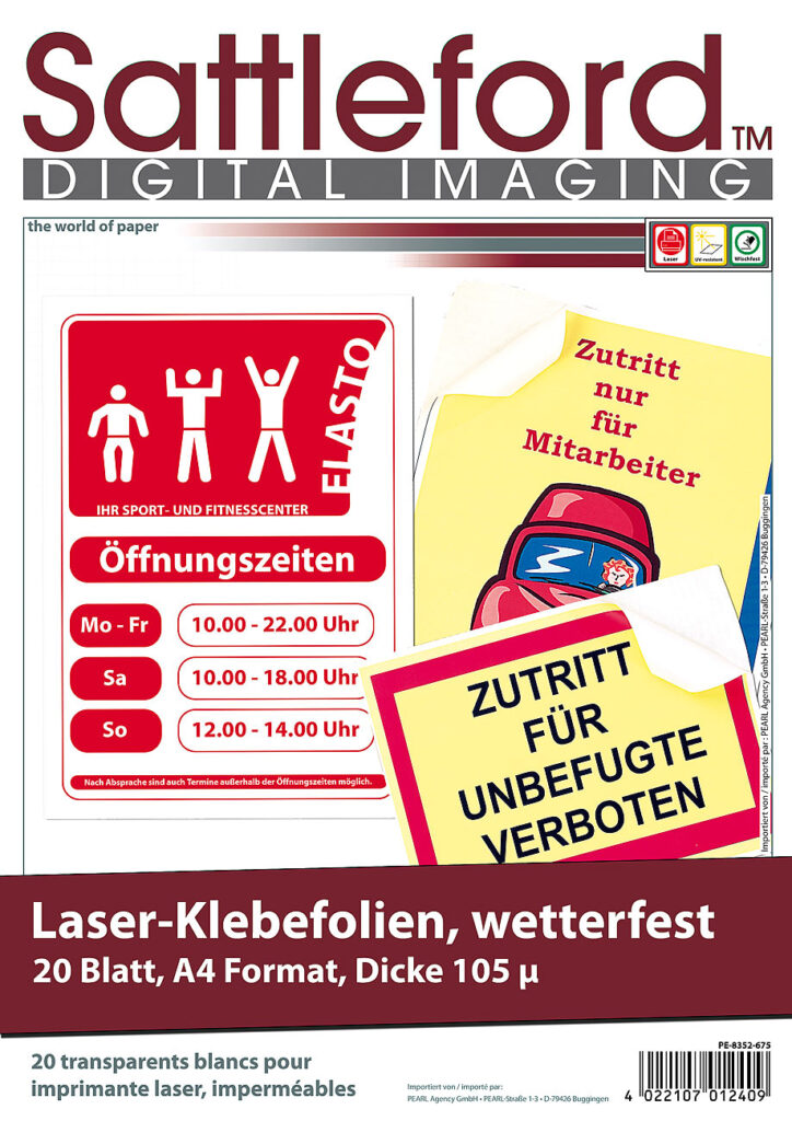20 Klebefolien wetterfest A4 für Laserdrucker weiss