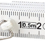 Zollstock am Schlüsselanhänger, 0,5-Meter-Gliedermassstab, weiss