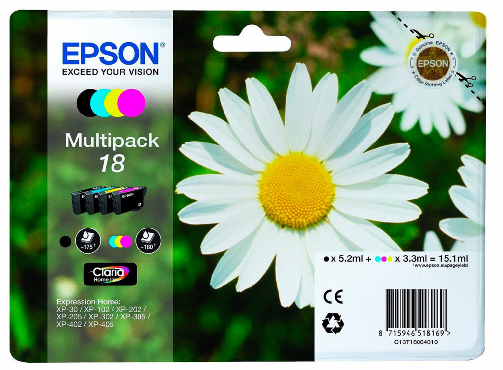 Original Tintenpatronen Multipack T1806, BK/C/M/Y Original Tintenpatronen Multipack T1806, BK/C/M/Y
