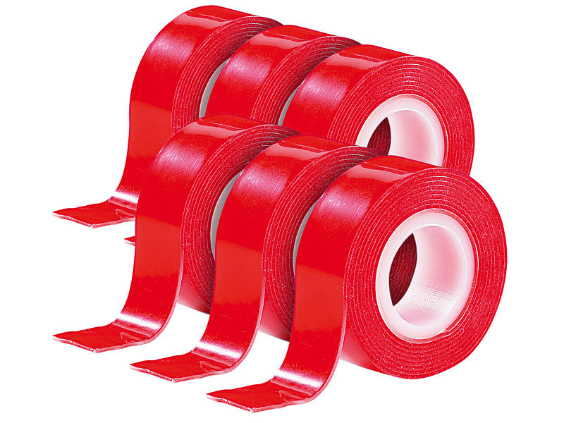6er-Set Doppelseitiges Klebeband, 19 mm x 1,5 m, Tragkraft 200 g/cm² 6er-Set Doppelseitiges Klebeband, 19 mm x 1,5 m, Tragkraft 200 g/cm²