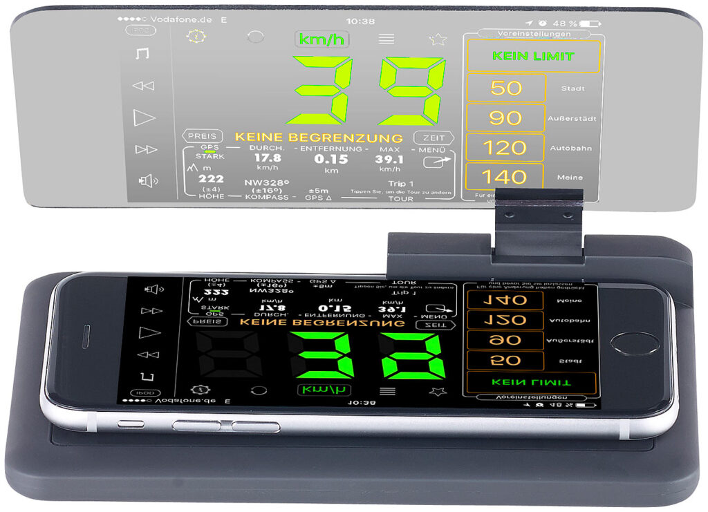 Head-up-Display V3 für Smartphones und iPhones bis 13,9 cm (5,5″) Head-up-Display V3 für Smartphones und iPhones bis 13,9 cm (5,5″)
