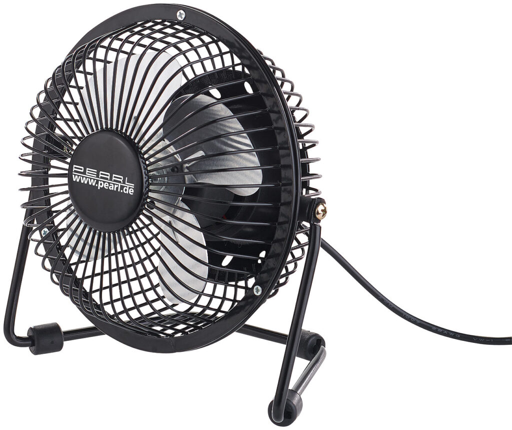 Mini-USB-Tischventilator, Vollmetall, neigbar um 360°, 2,5 W, Ø 15 cm Mini-USB-Tischventilator, Vollmetall, neigbar um 360°, 2,5 W, Ø 15 cm