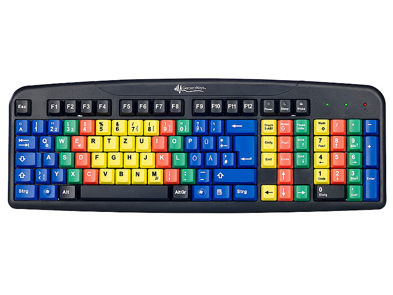 USB-Übungs-Tastatur mit Farbkodierung für 10-Fingersystem USB-Übungs-Tastatur mit Farbkodierung für 10-Fingersystem