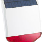 Autarke Solar-Funk-Alarmanlage mit Sirene und Licht-Warnsignal, 110 dB