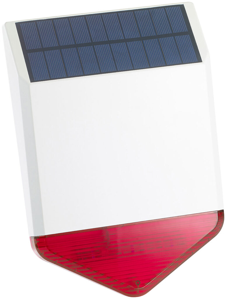 Autarke Solar-Funk-Alarmanlage mit Sirene und Licht-Warnsignal, 110 dB Autarke Solar-Funk-Alarmanlage mit Sirene und Licht-Warnsignal, 110 dB
