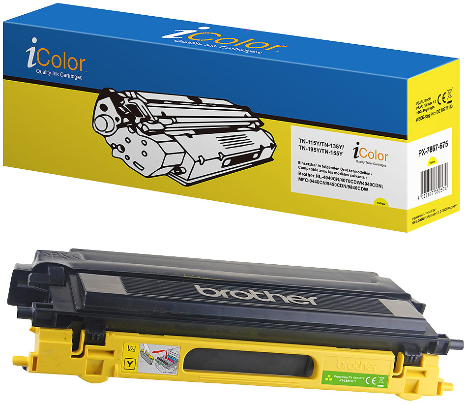 Brother TN-135Y Toner- Rebuilt- yellow