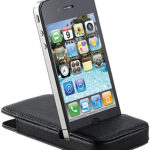 Elegante 2in1-Schutztasche mit Standfunktion für iPhone 4/4s, schwarz