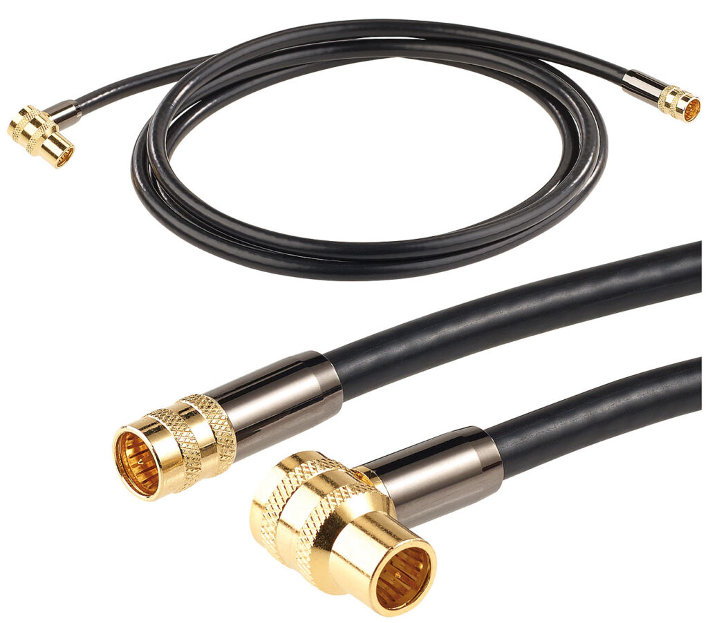 HDTV-Sat-Antennenkabel (F-Winkelstecker), 2 m, 105 dB, 4x-Abschirmung HDTV-Sat-Antennenkabel (F-Winkelstecker), 2 m, 105 dB, 4x-Abschirmung