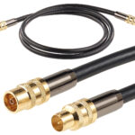 Premium-HDTV-Antennenkabel, Koaxial-Stecker, 1 m, schwarz, 105 dB