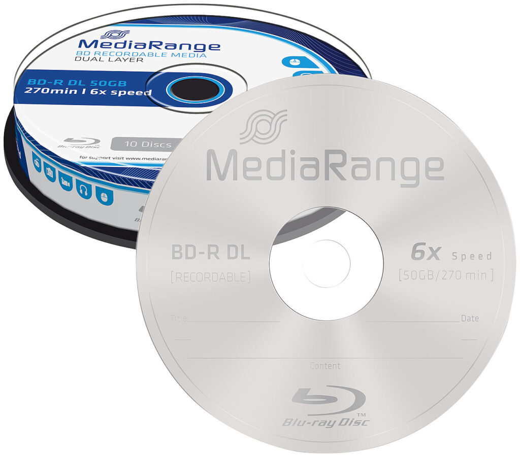 Blu-ray Rohling BD-R Dual Layer 50 GB 6x speed, 10er-Spindel Blu-ray Rohling BD-R Dual Layer 50 GB 6x speed, 10er-Spindel