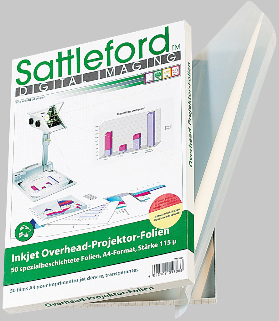 50 Inkjet-Overhead-Folien, DIN A4, transparent, 115 µm 50 Inkjet-Overhead-Folien, DIN A4, transparent, 115 µm
