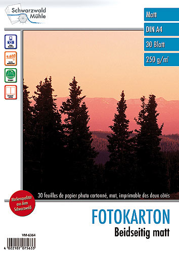 30 Bl. Foto-Karton „Matt“ beidseitig A4