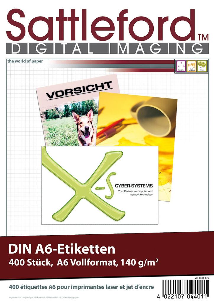 400 Etiketten A6 105×148 mm für Laser/Inkjet