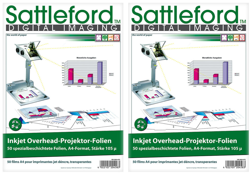 100 Inkjet-Overhead-Folien, DIN A4, transparent, 115 µm, Sparpack 100 Inkjet-Overhead-Folien, DIN A4, transparent, 115 µm, Sparpack