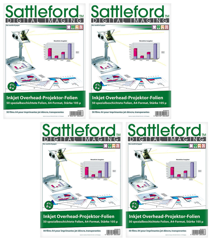 200 Inkjet-Overhead-Folien, DIN A4, transparent, 115 µm, Sparpack 200 Inkjet-Overhead-Folien, DIN A4, transparent, 115 µm, Sparpack
