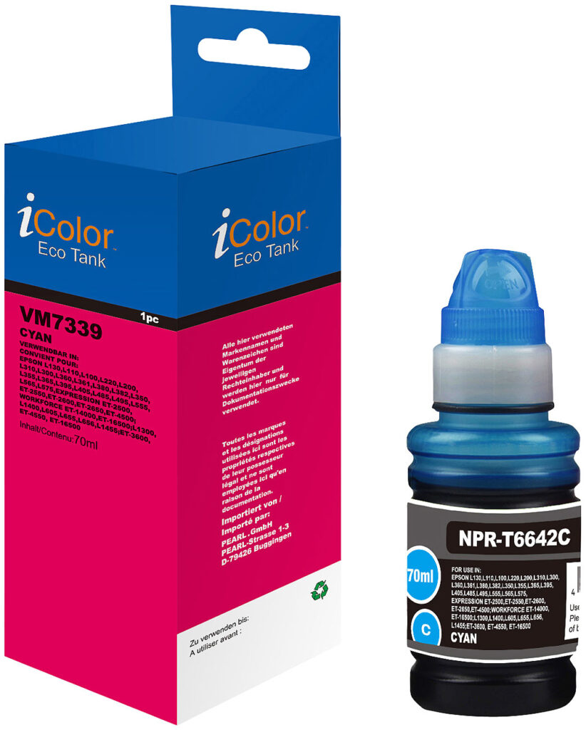 Nachfüll-Tinte für Epson, ersetzt Epson C13T664240, cyan (blau) Nachfüll-Tinte für Epson, ersetzt Epson C13T664240, cyan (blau)