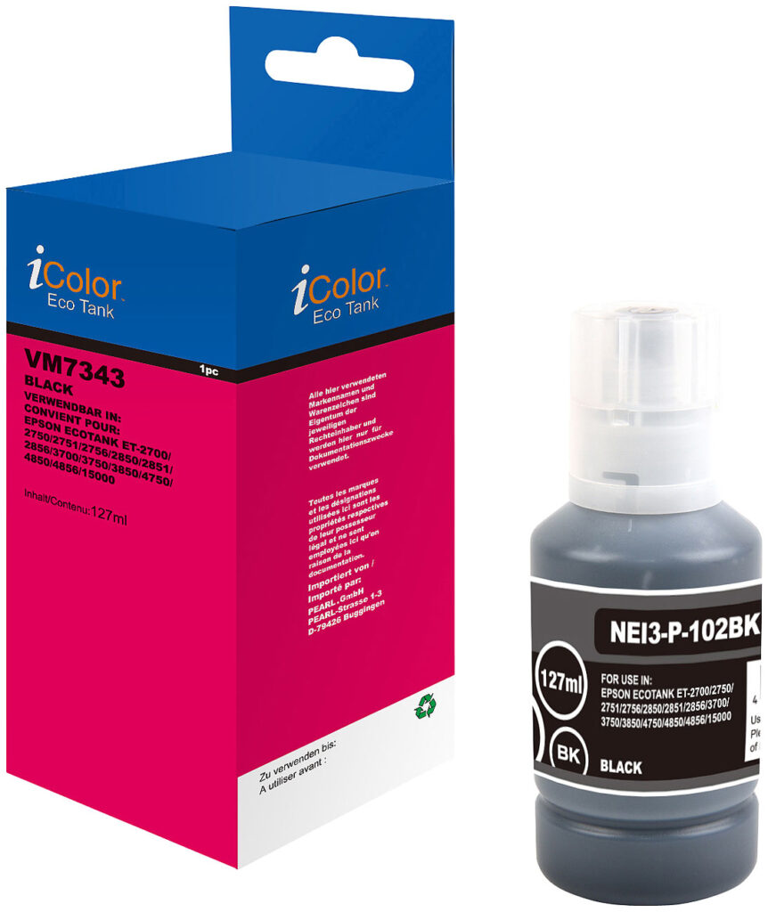 Nachfüll-Tinte für Epson, ersetzt Epson C13T03R140, black (schwarz)