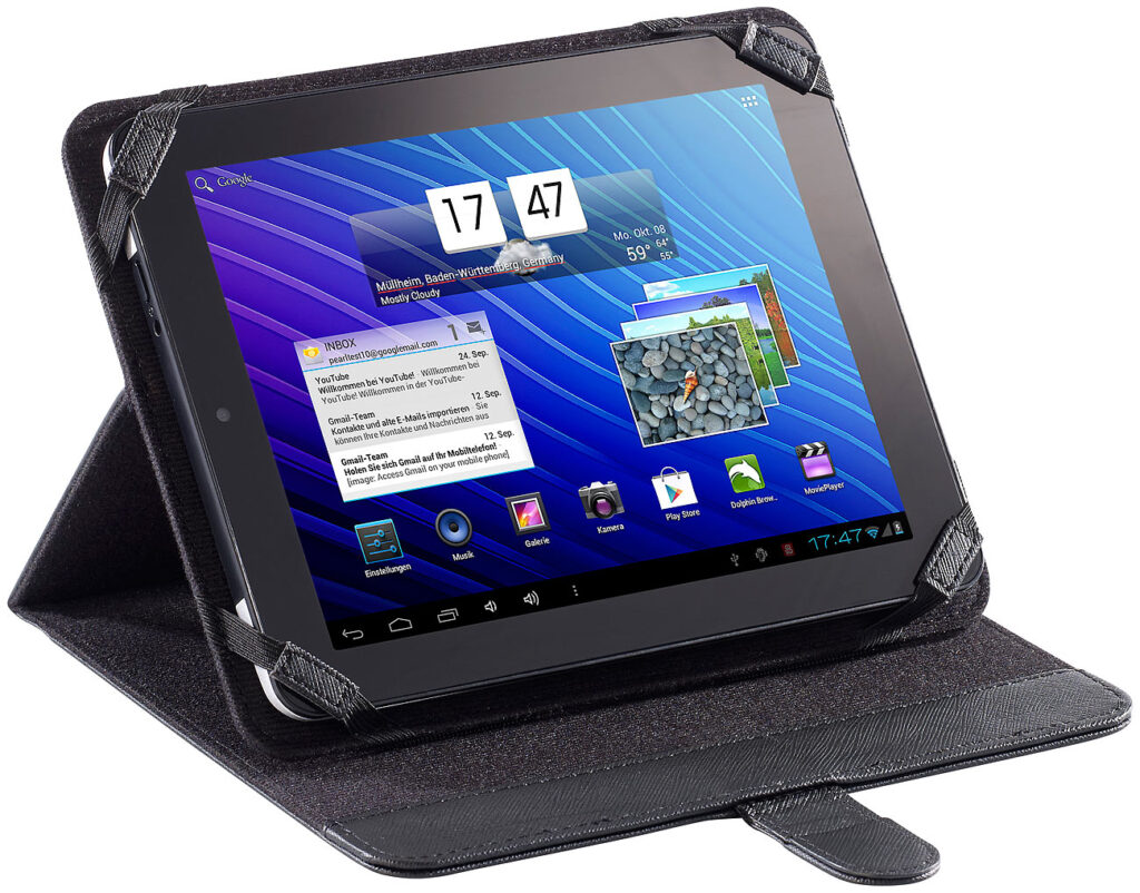 Universal Schutzhülle mit Aufsteller für Tablet-PCs bis 15 x 20 cm Universal Schutzhülle mit Aufsteller für Tablet-PCs bis 15 x 20 cm
