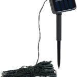 Solar-Lichterkette, 100 warmweisse LEDs, 8 Modi, 12 m, Dämmerungssensor