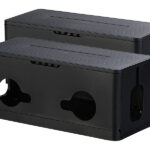 2er-Set Kabel- & Steckdosen-Box mit Kabelschlitzen, Belüftung, schwarz