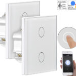 2er-Set Touch-Doppel-Lichttaster, kompatibel zu Alexa & Google Assitant