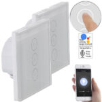 2er-Set Touch-Lichtschalter & Dimmer, für Alexa & Google Assistant