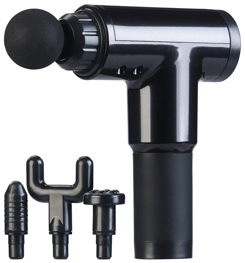 Akku-Hand-Massagegerät mit 4 Aufsätzen & 6 Stufen, 24 Watt, 2 Ah Akku-Hand-Massagegerät mit 4 Aufsätzen & 6 Stufen, 24 Watt, 2 Ah
