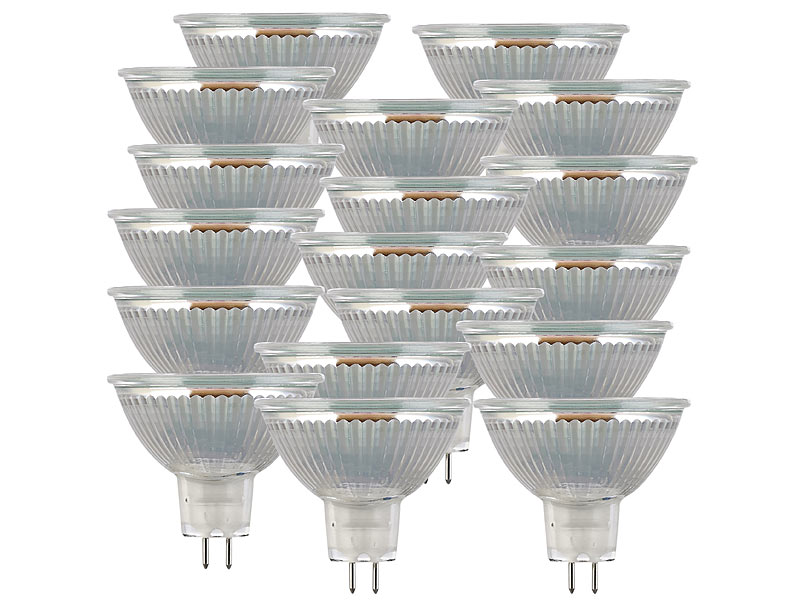 18er-Set LED-Spot, Glasgehäuse GU5.3, 3 Watt, 250 Lumen 18er-Set LED-Spot, Glasgehäuse GU5.3, 3 Watt, 250 Lumen