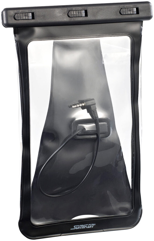 Wasserdichte iPad-Mini-& Tablet-Tasche bis 8″/20,32 cm, Headset-Eingang Wasserdichte iPad-Mini-& Tablet-Tasche bis 8″/20,32 cm, Headset-Eingang