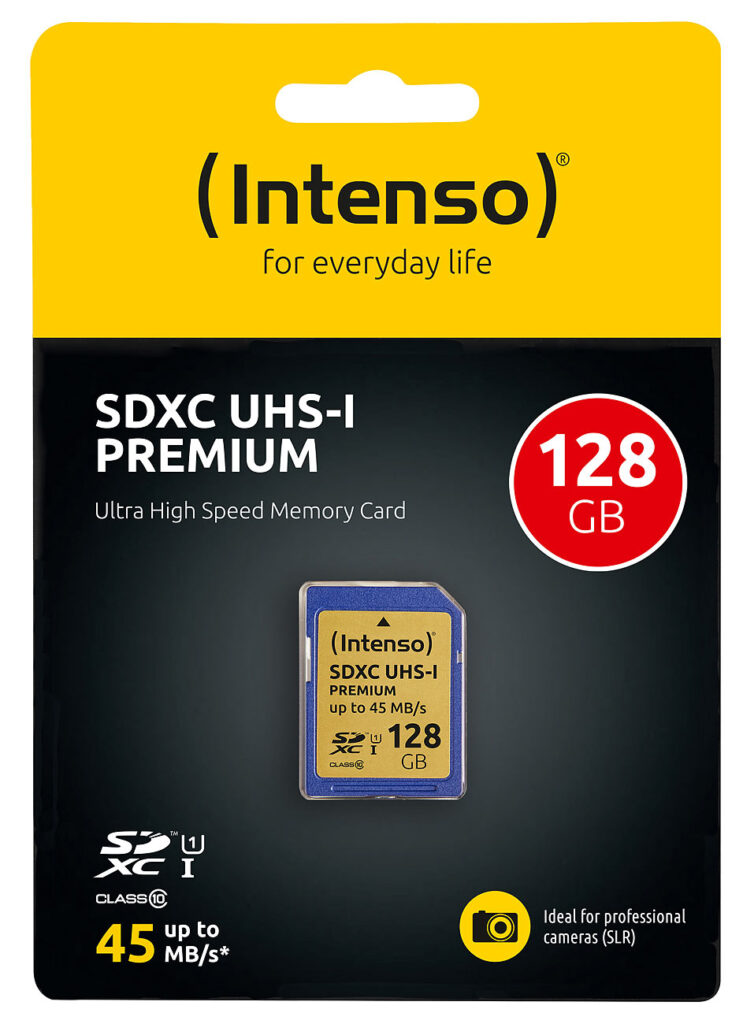 Premium SDXC-Speicherkarte 128 GB, UHS-I, Class 10 / U1 Premium SDXC-Speicherkarte 128 GB, UHS-I, Class 10 / U1