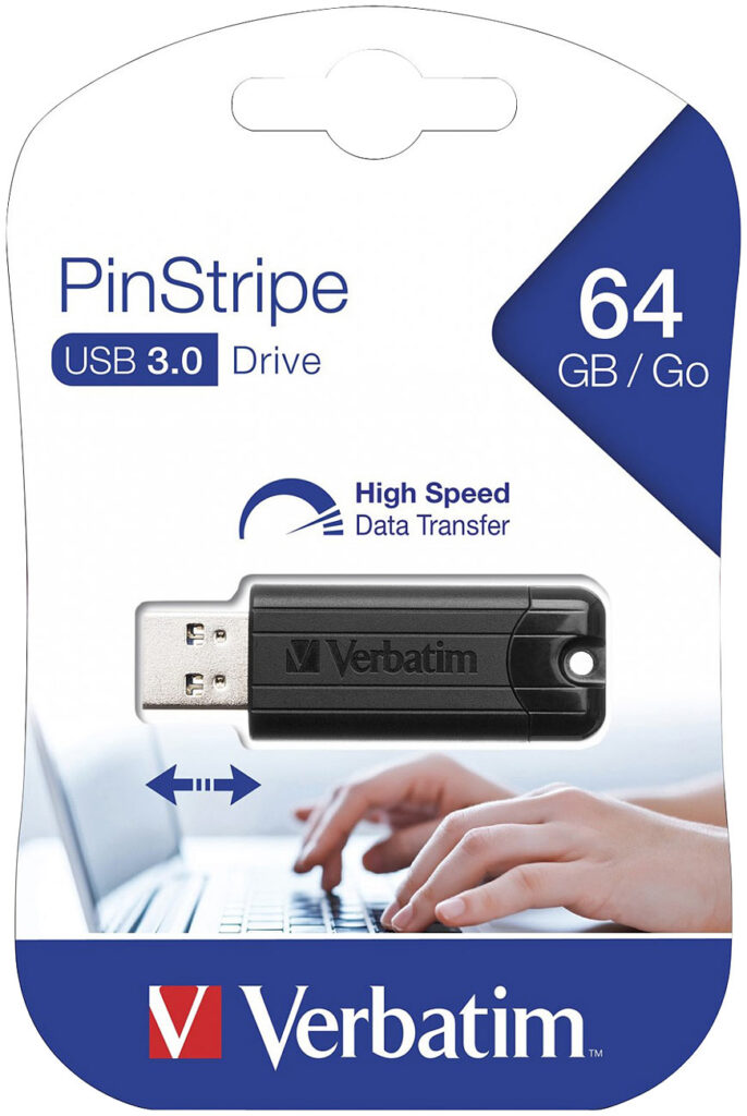PinStripe USB-3.0-Stick mit 64 GB, schwarz