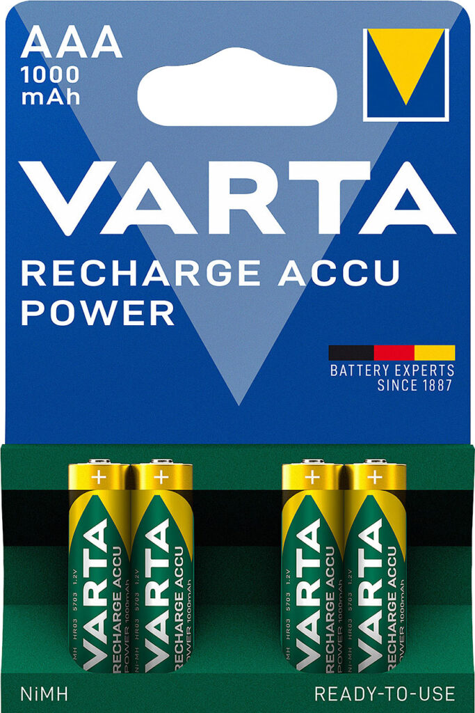 4er-Set NiMH-Akkus Typ AAA / Micro, 1.000 mAh