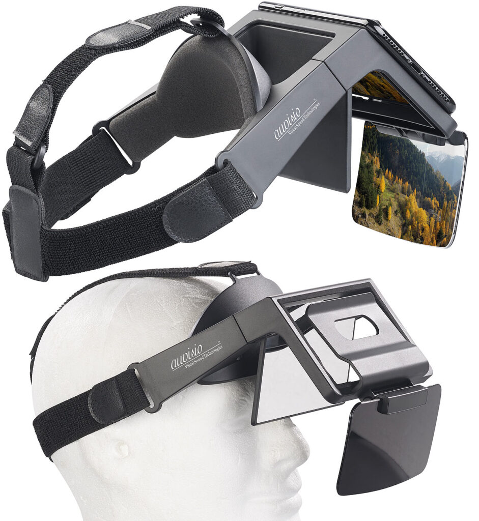 Augmented-Reality- und Video-Brille für Smartphones, 69° Sichtfeld Augmented-Reality- und Video-Brille für Smartphones, 69° Sichtfeld
